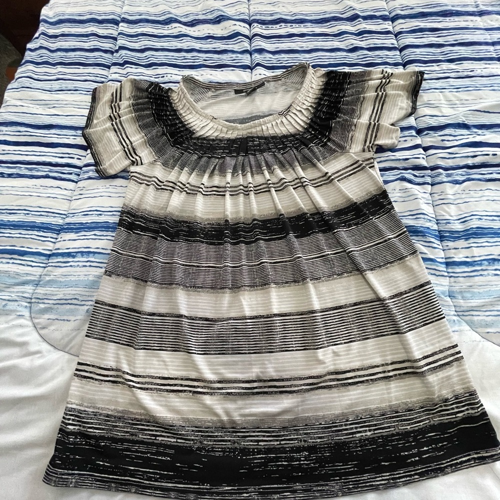 Style & Co. Blue and Black Striped Top